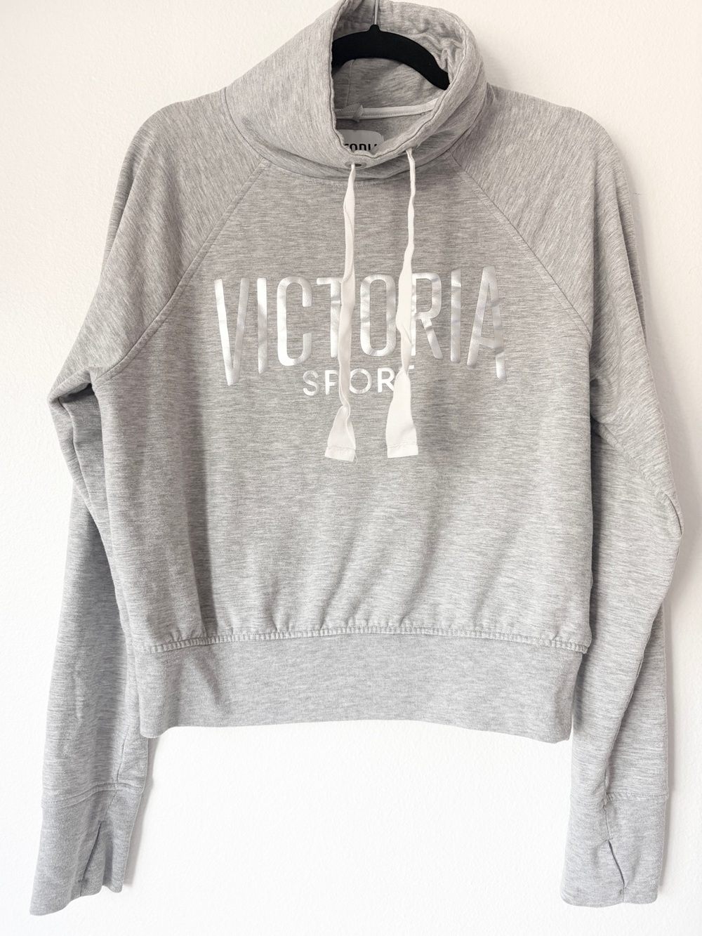 Victoria’s Secret Sport Cropped Cowlneck Sweatshirt in Gray Women’s Size Medium